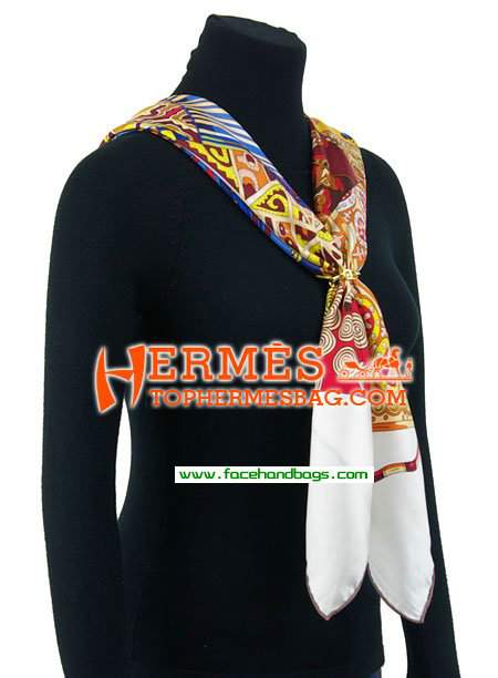 Hermes 100% Silk Square Scarf Beige HESISS 130 x 130 - Click Image to Close